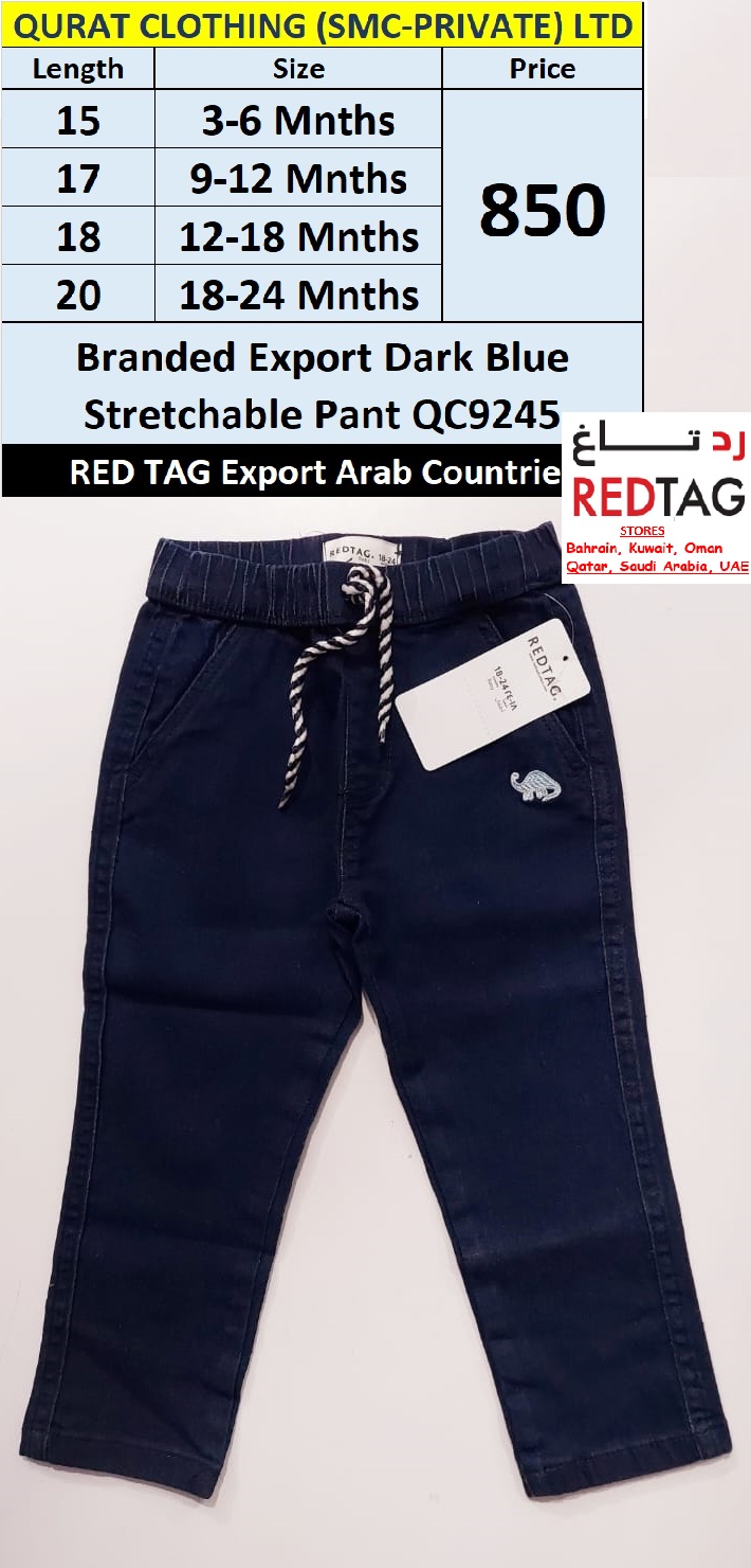 RED TAG Fashion Branded Dark Blue Stretchable Pant QC9245 Export Arab Countries