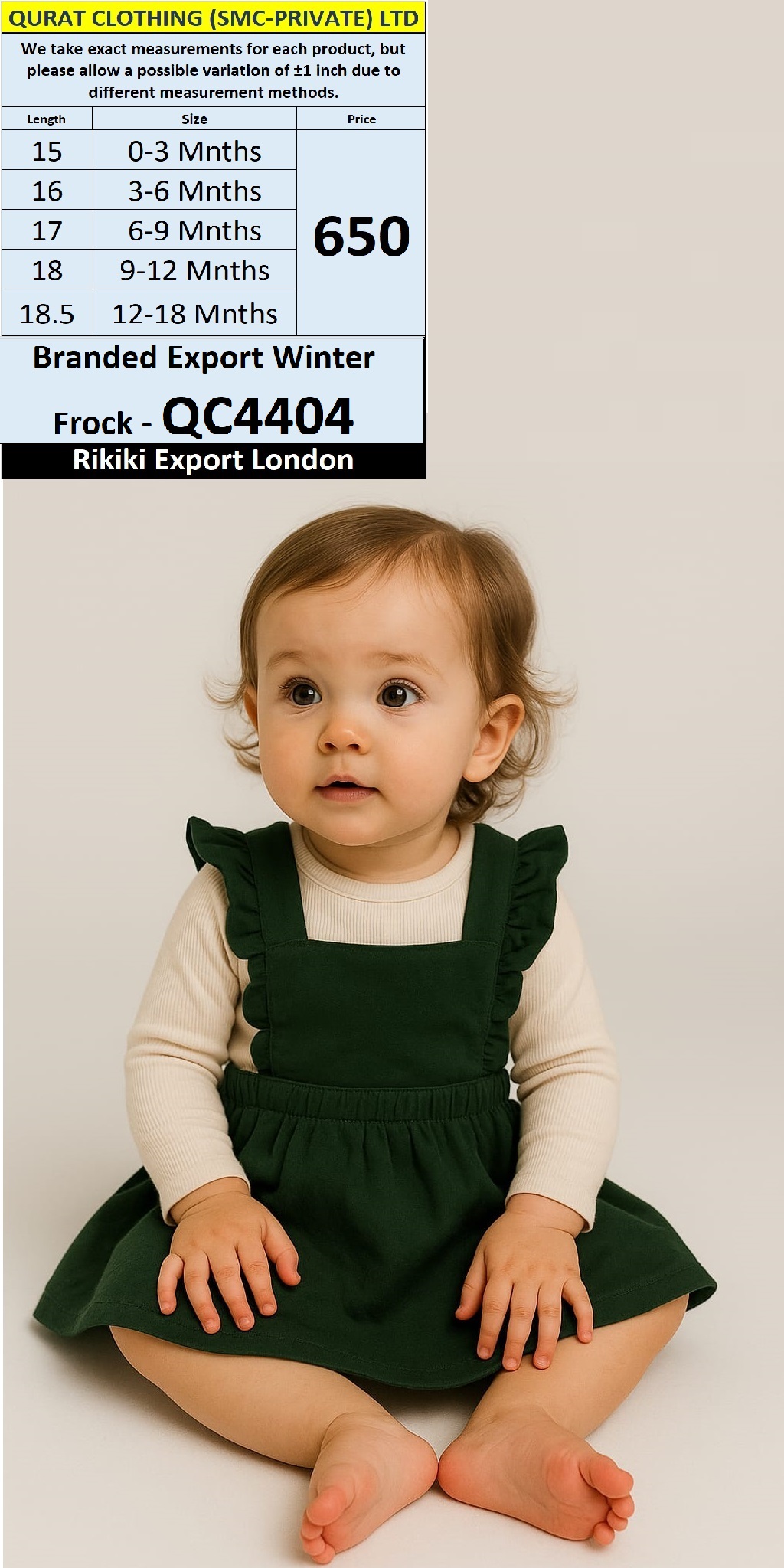 Rikiki Brand Winter Frock Export London - QC4404