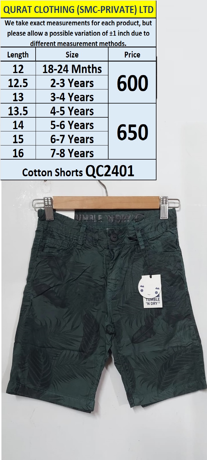 Cotton Printed Shorts QC2401