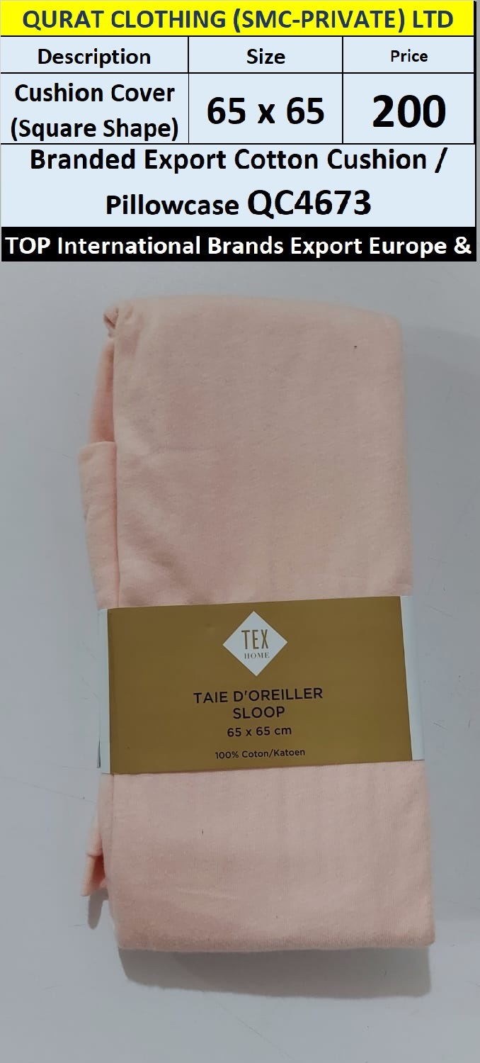 Top Intl Brand Cotton Cushion Cover Square Shape QC4673 Export Europe & USA