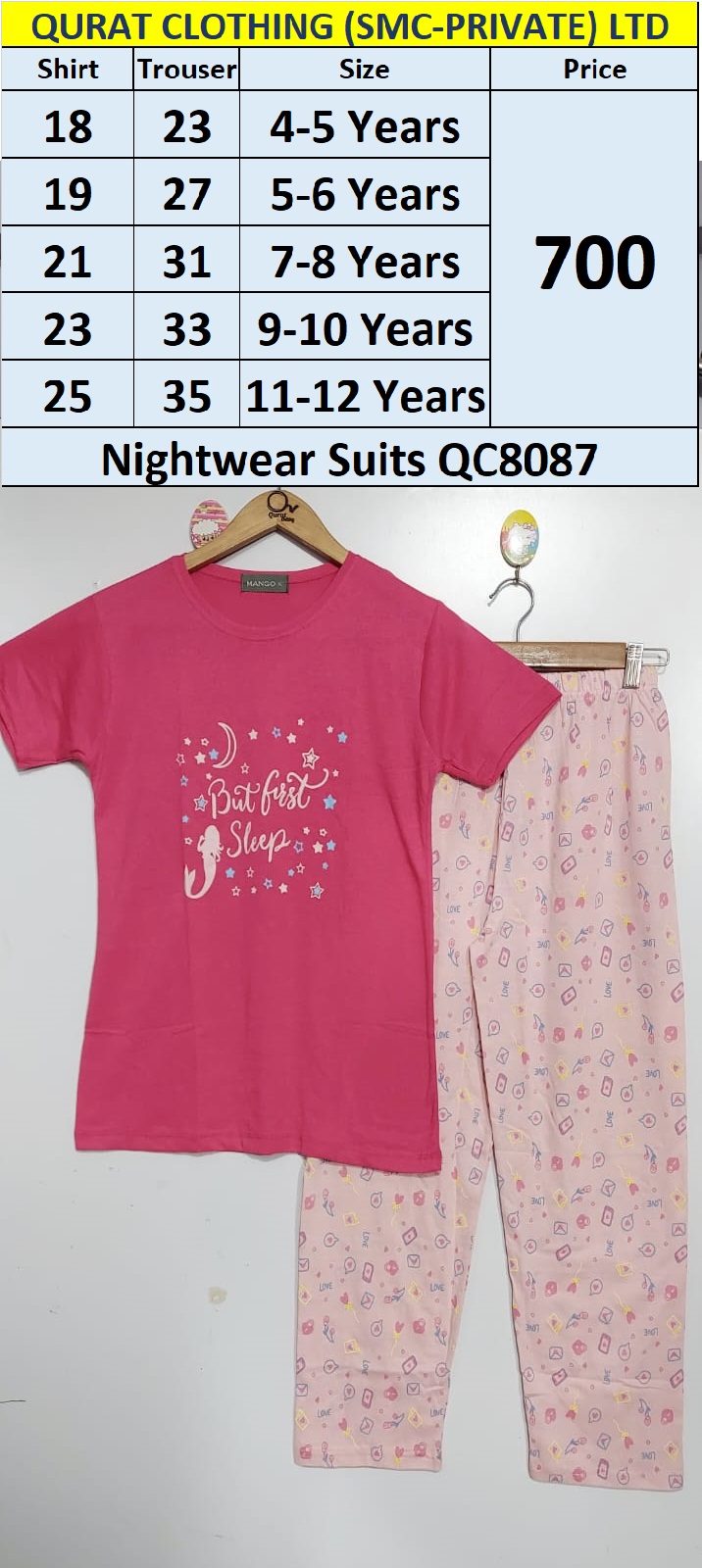 Moons & Stars Print Kids Nightwear Suits QC8087