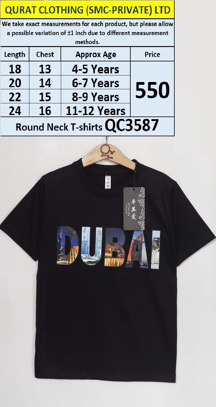 Round Neck Soft Cotton Blended T-shirts QC3587