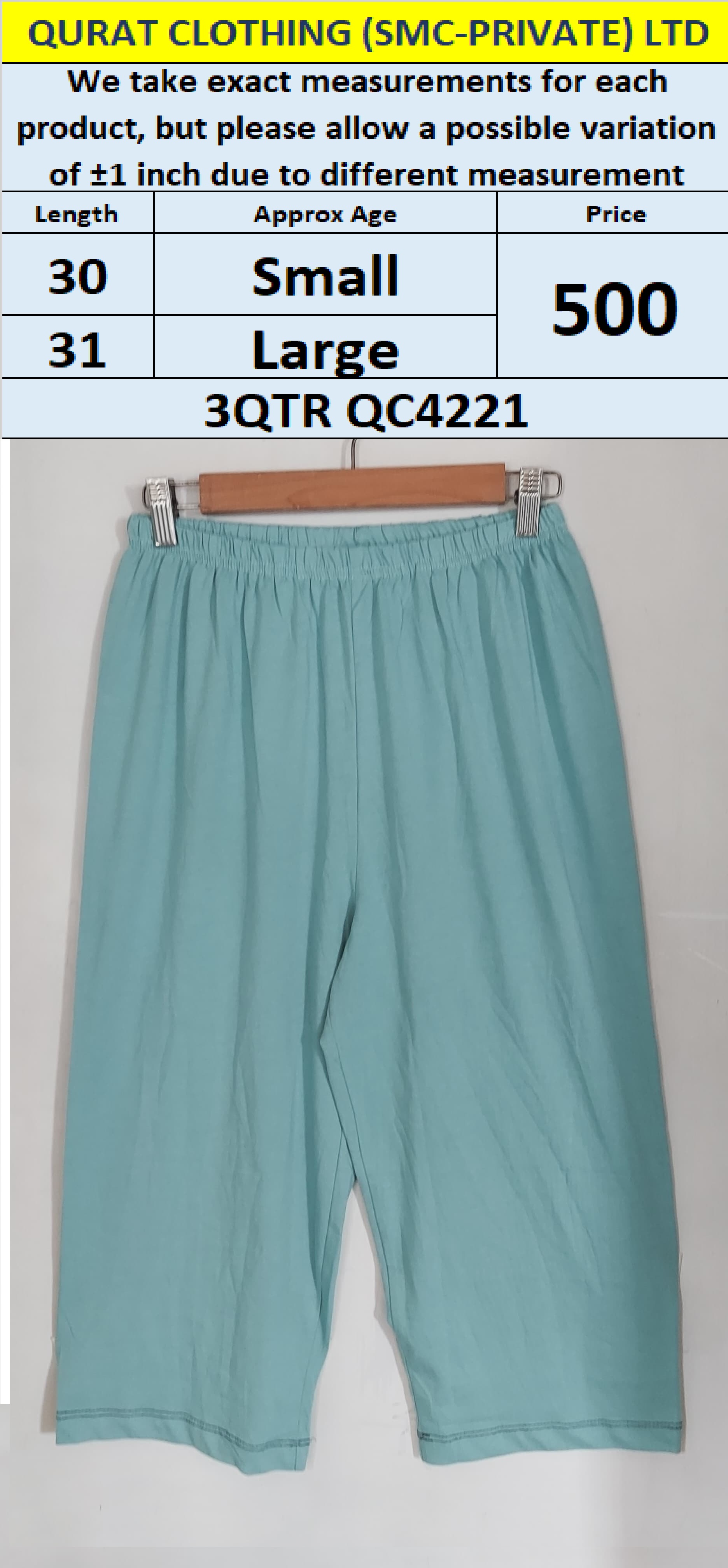 Branded 3-QTR Trouser QC4221