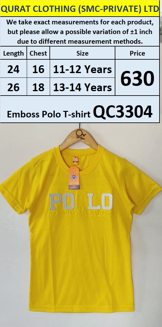 Yellow Emboss Polo T-shirt QC3304