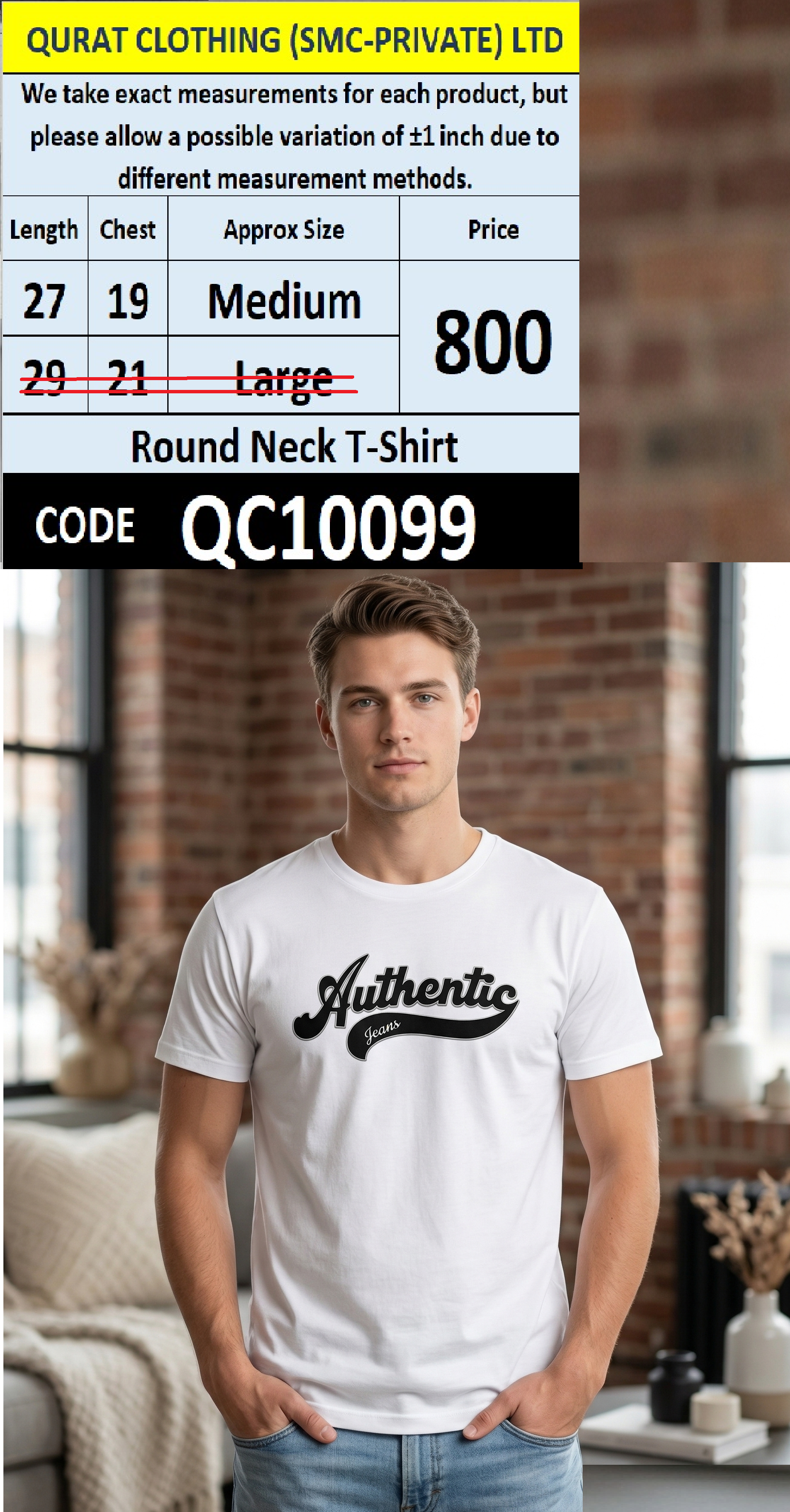 Round Neck Polo T-shirt - QC10099