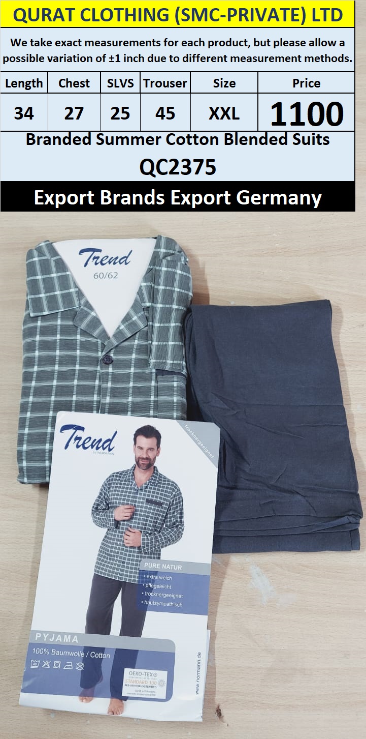 International Brands Summer Cotton Blended Suits Export Germany QC2375