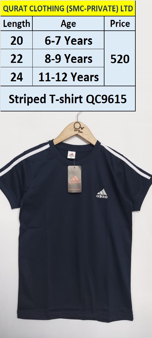 Striped Adidas Logo Embroidery T-shirt QC9615