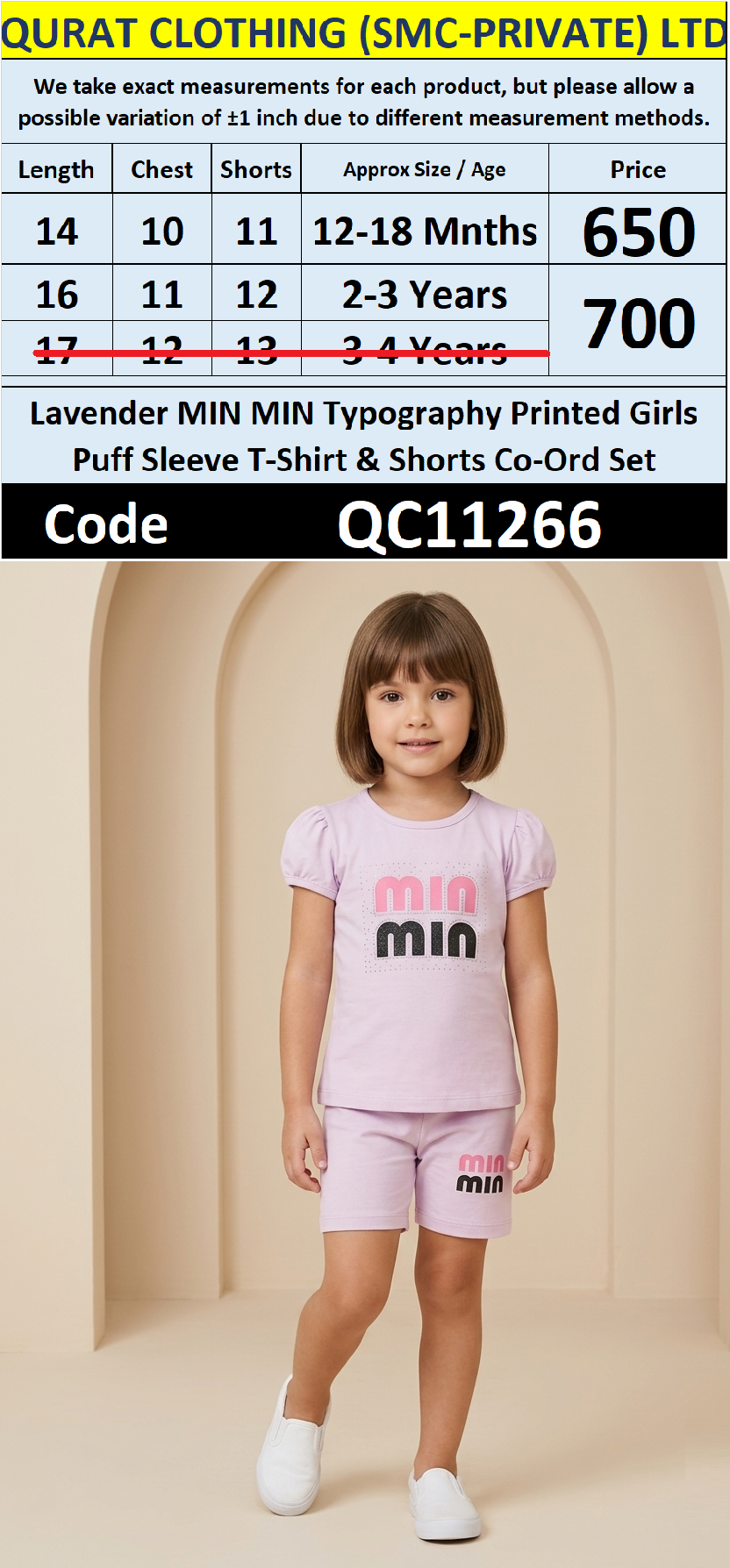 Lavender MIN MIN Graphic Girls Puff-Sleeve T-Shirt & Shorts Set QC11266