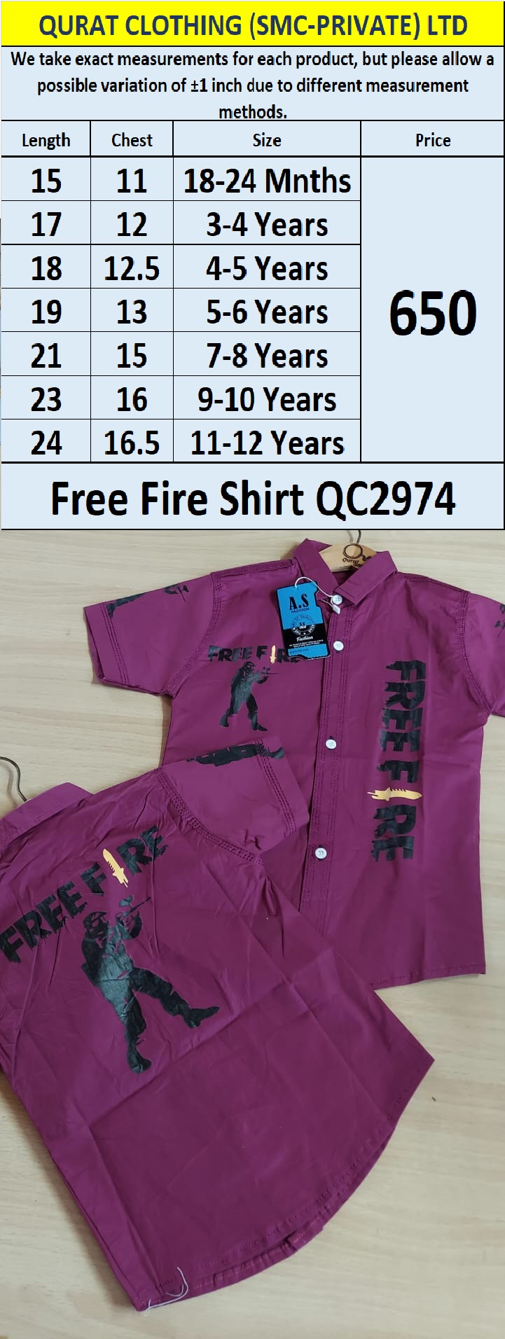 Stylish Free Fire Shirt QC2974