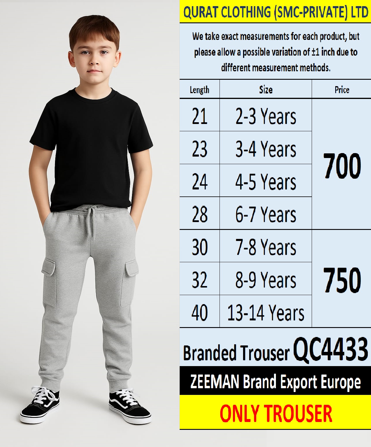 Zeeman Brand Trouser Export Europe - QC4433
