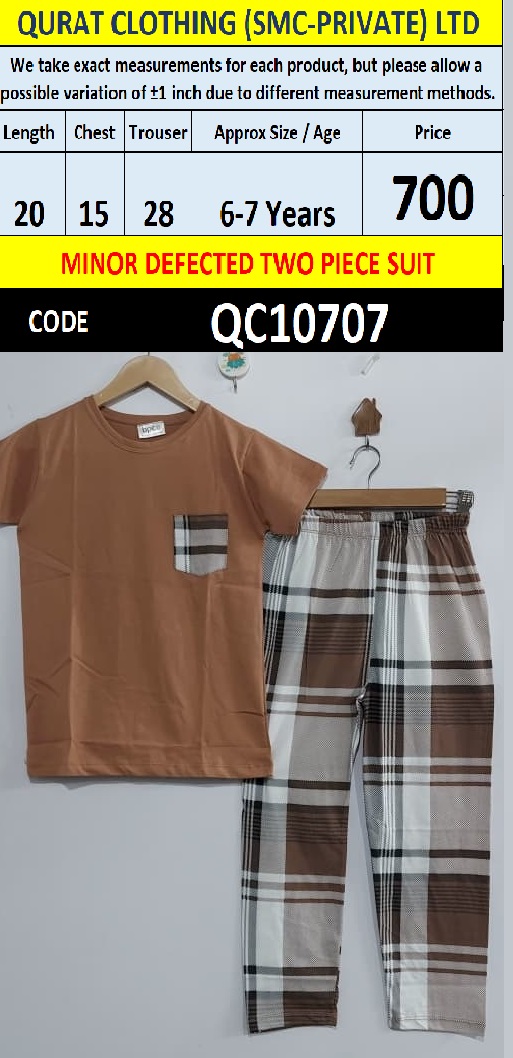 Brown Pocket Check Kids Two Piece Suit – Minor Defected QC10707