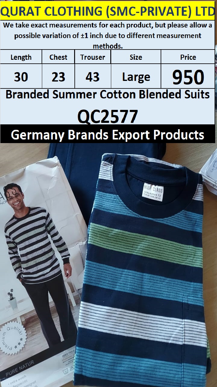 International Brands Summer Cotton Blended Suits Export Germany QC2577