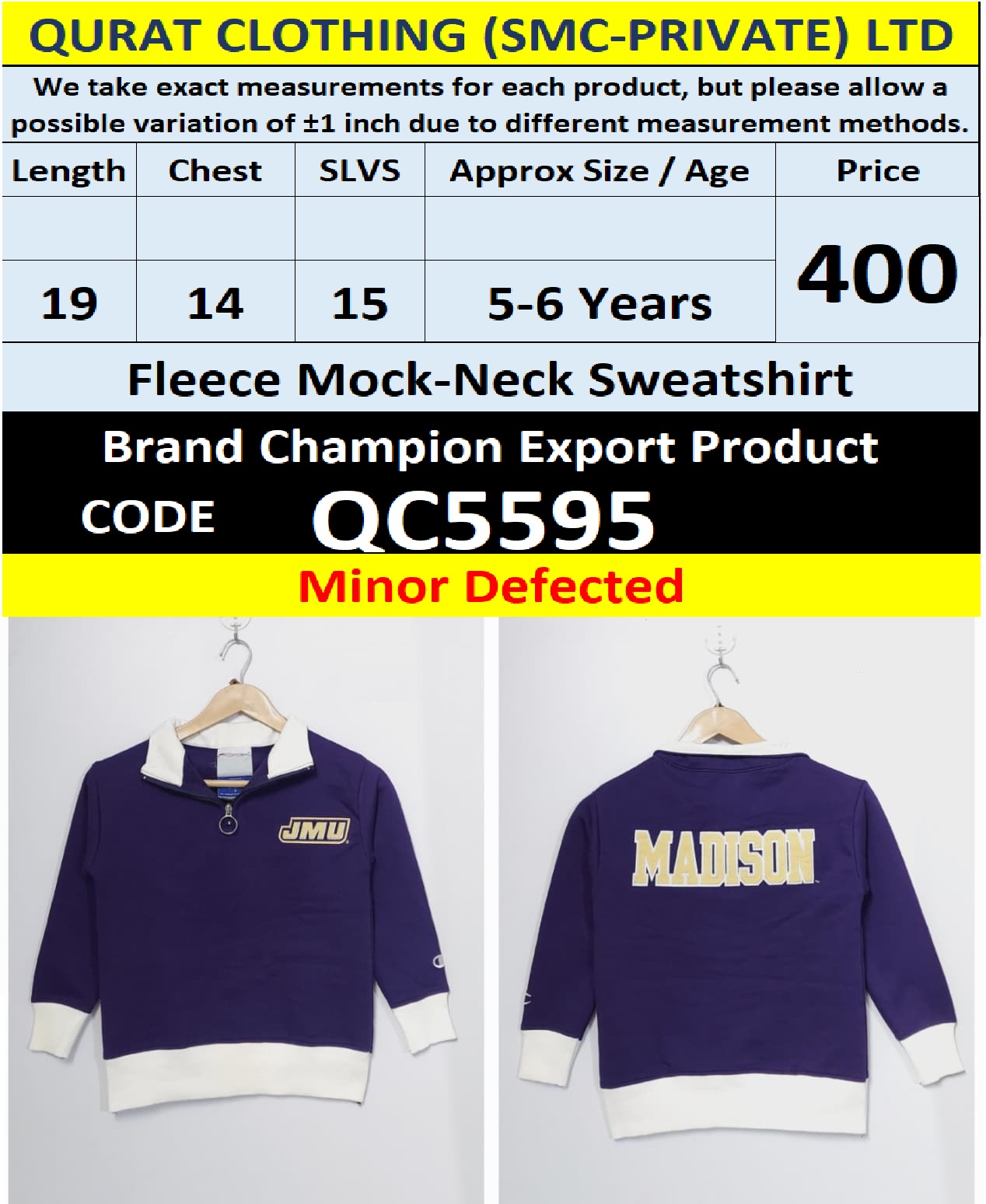 Branded Export Product (Minor Defected) - QC5595