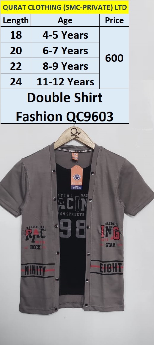 Cloudy Grey Double Shirt Fashion Racing Rock Star QC9603