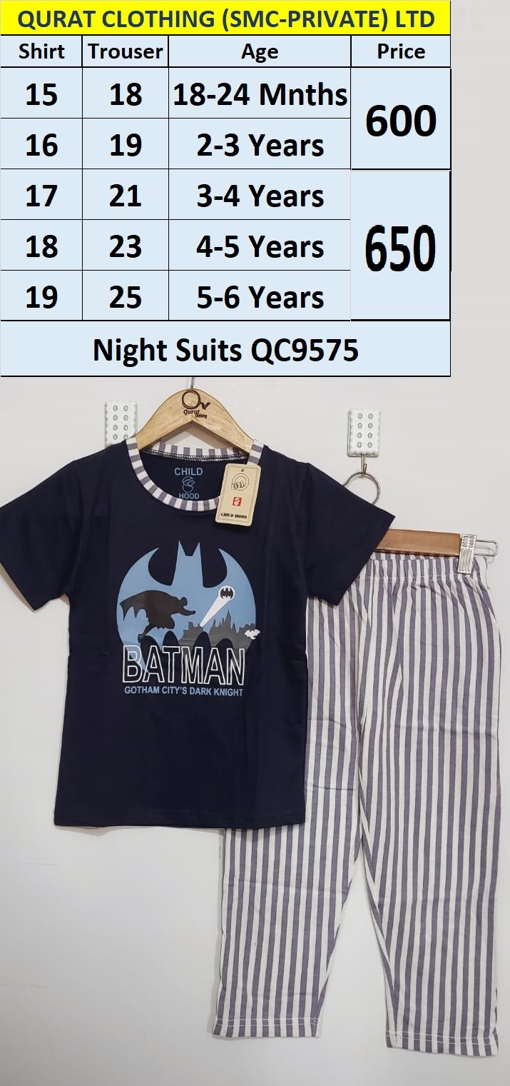 Bat Man Gotham City's Night Suits QC9575 Brand Childhood