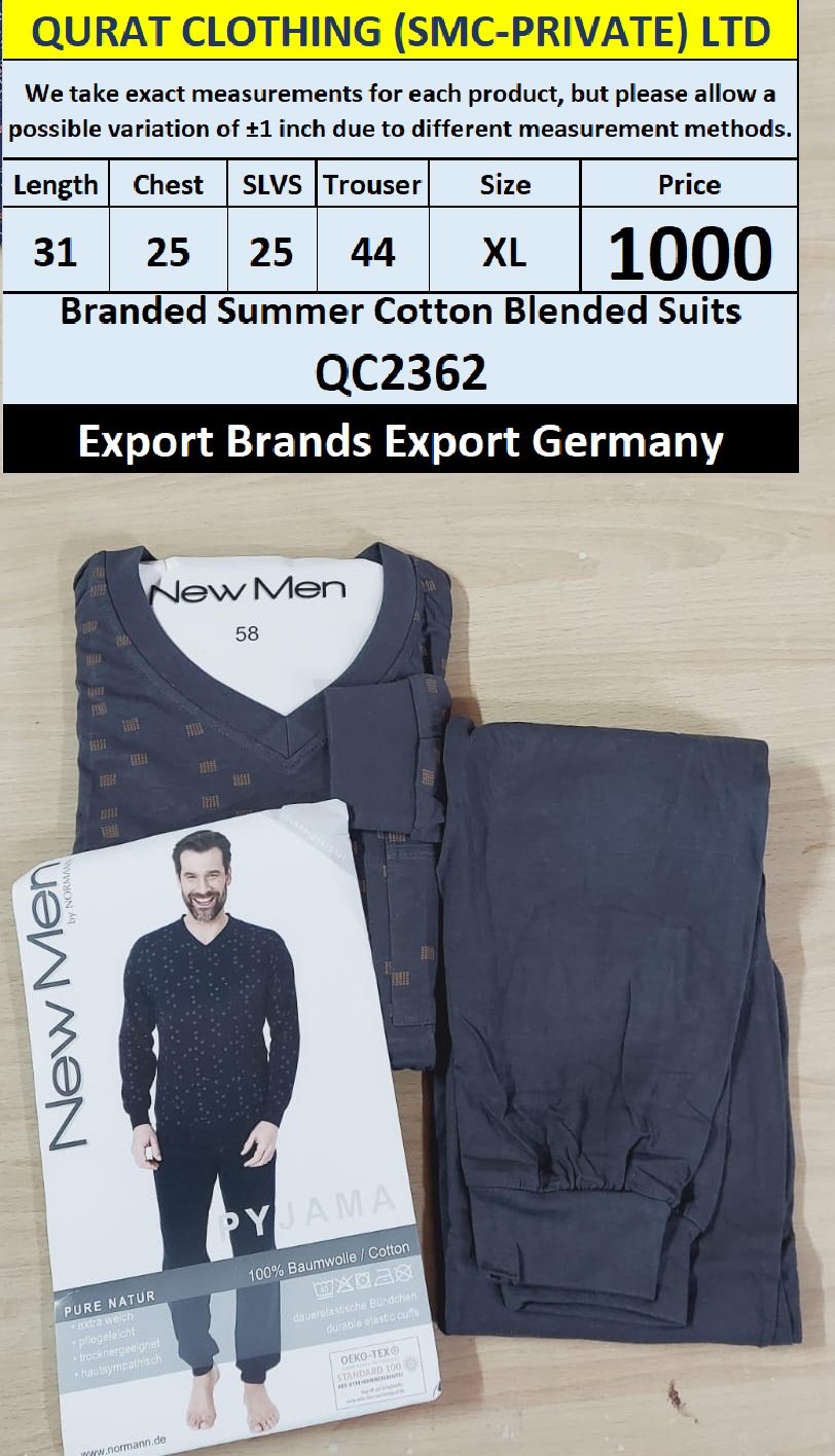 International Brands Summer Cotton Blended Suits Export Germany QC2362