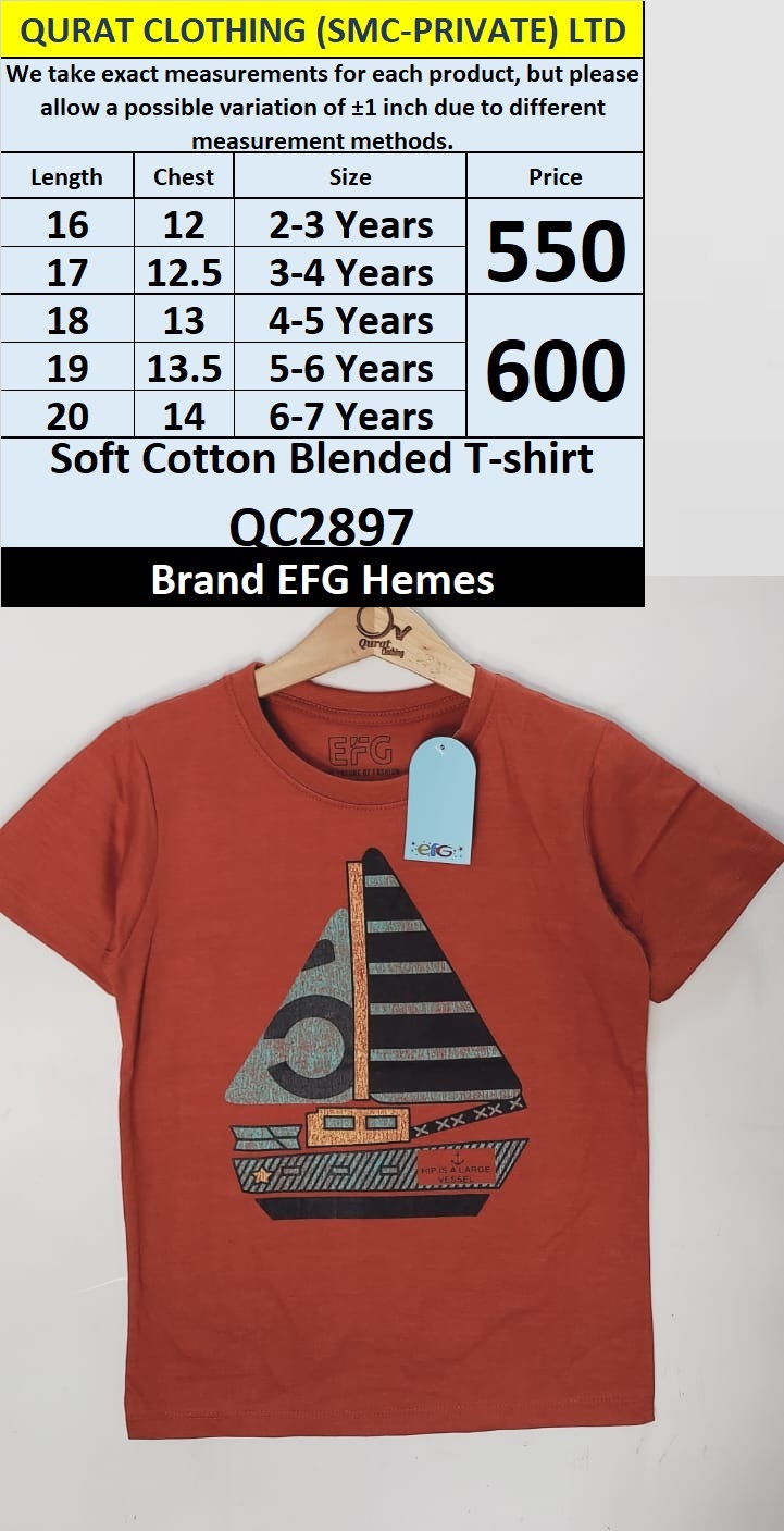 Soft Cotton Blended T-Shirt QC2897  Brand EFG Hemes