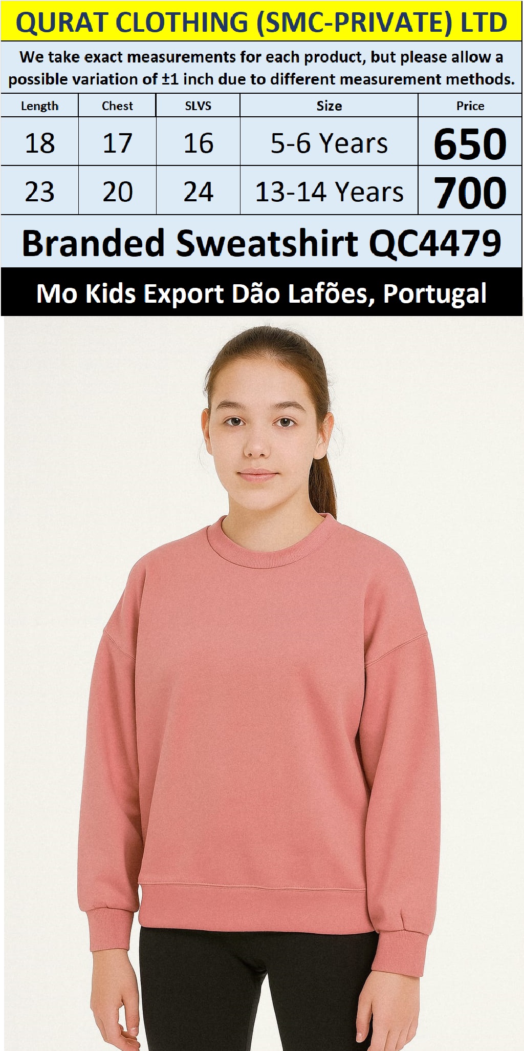 MO Clothing Brand Sweatshirt Export Dão Lafões, Portugal - QC4479