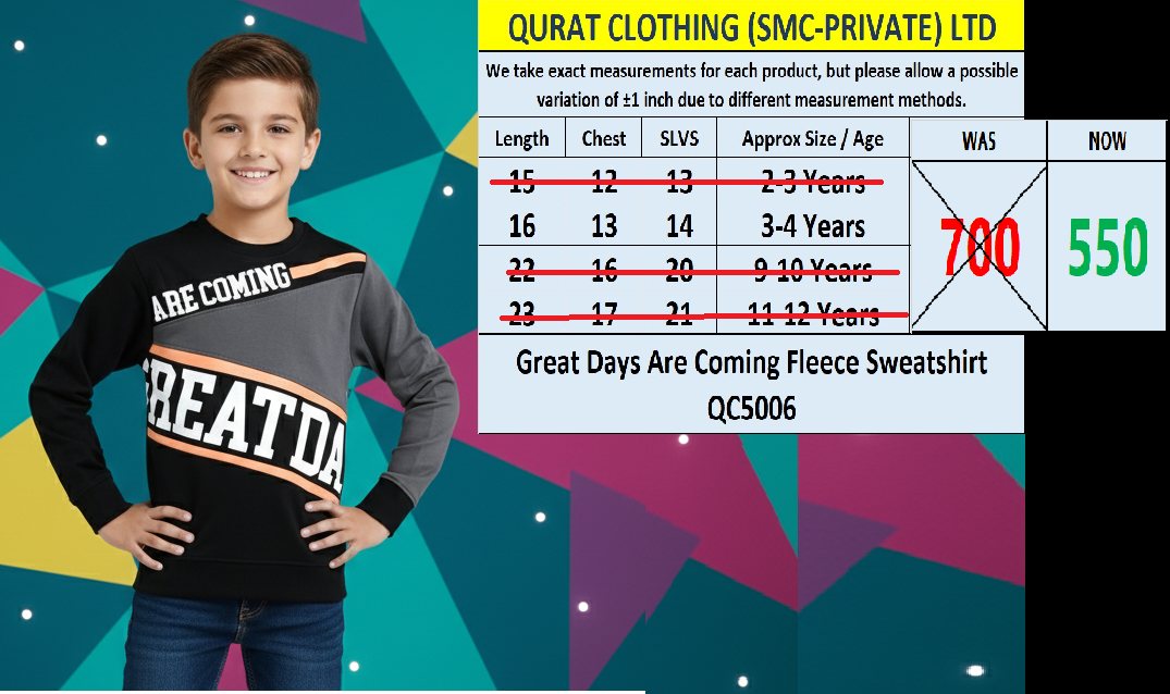 Great Days Are Coming Boys Fleece Sweatshirt QC5006 
