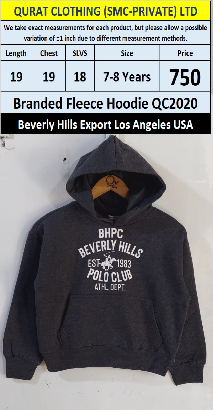 Beverly Hills Brand Fleece Hoodie QC2020 Export Los Angeles USA