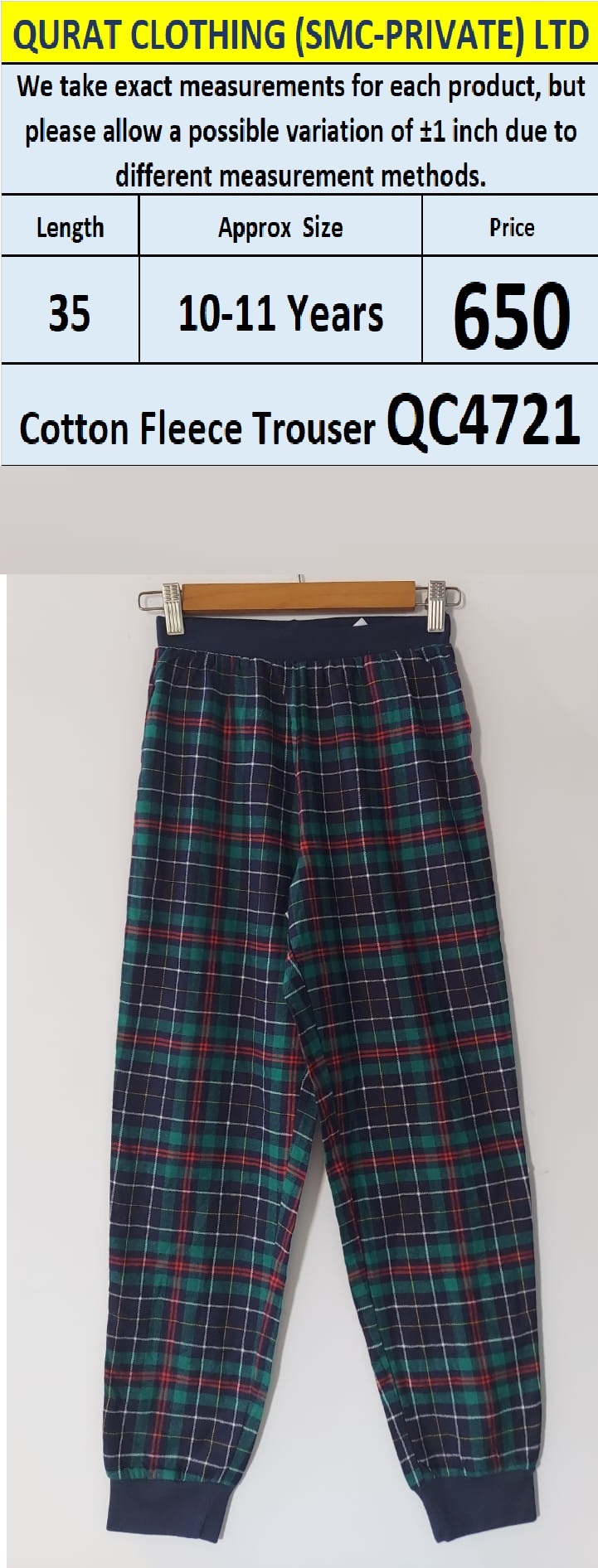 Cotton Fleece Trouser QC4721