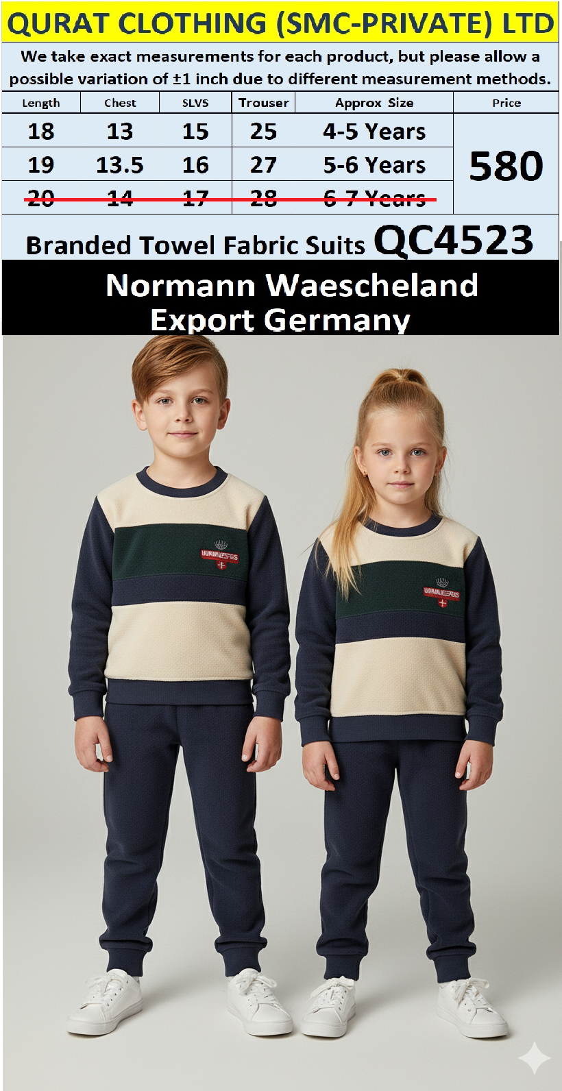 Normann Waescheland Brand Towel Fabric Suit Export Germany - QC4523