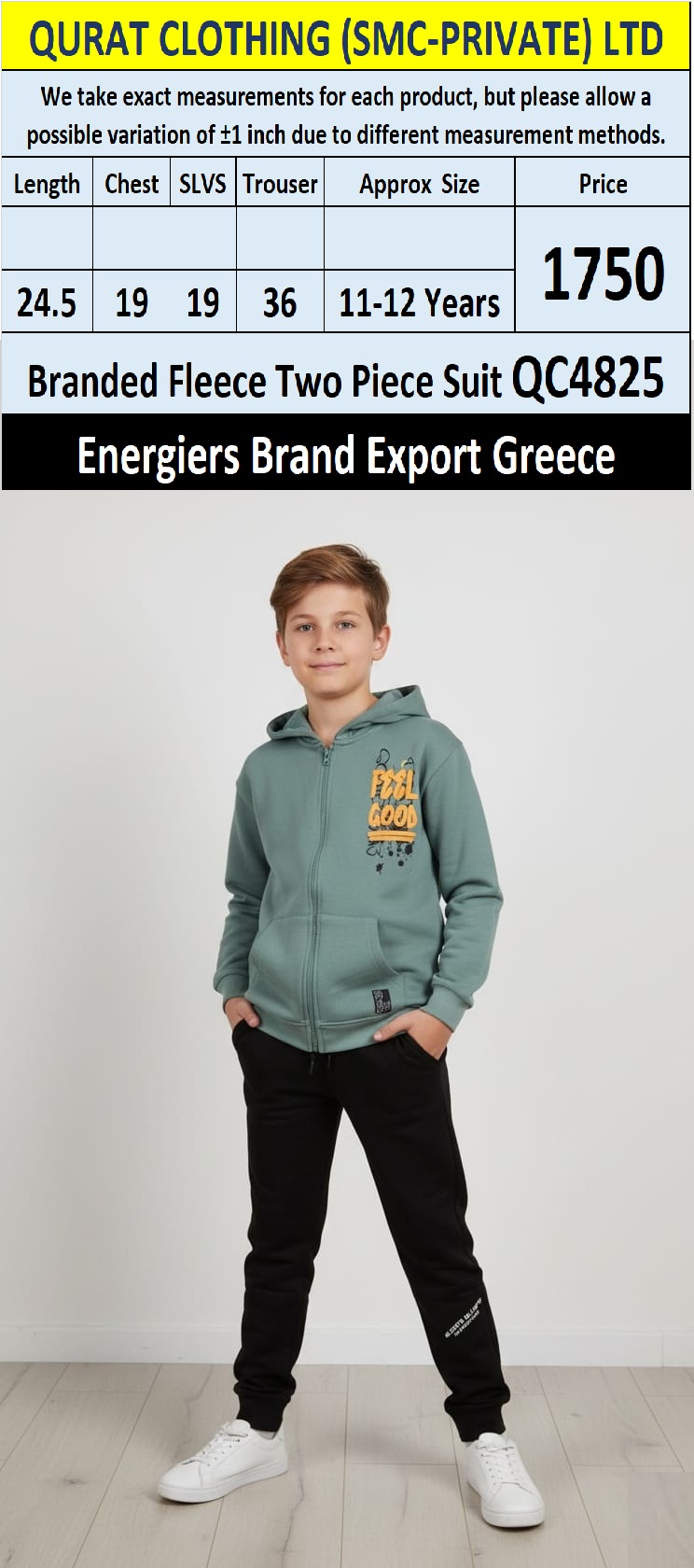 Energiers Brand Fleece Two Piece Suits QC4825 - Export Greece