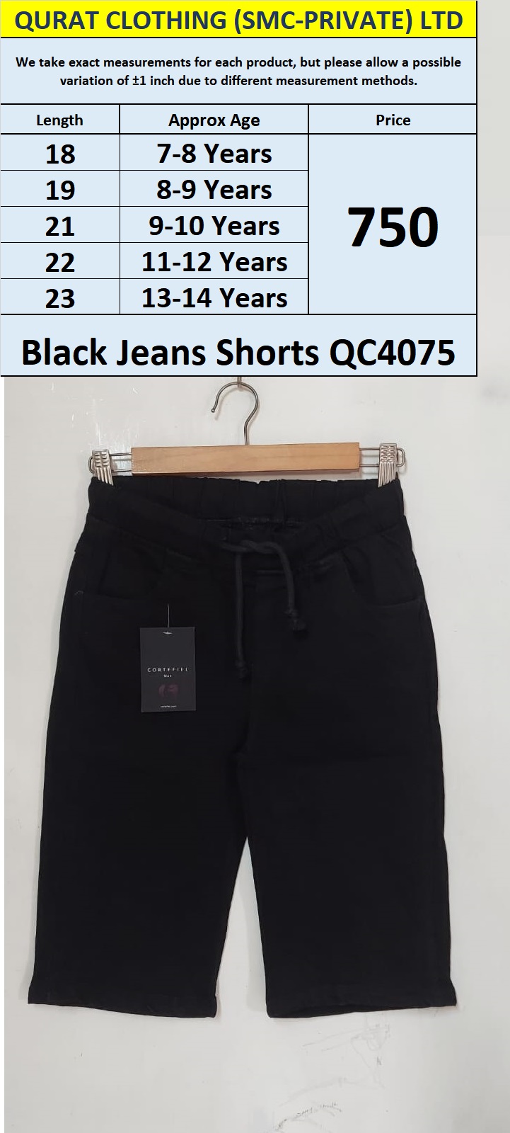 Black Jeans Shorts QC4075