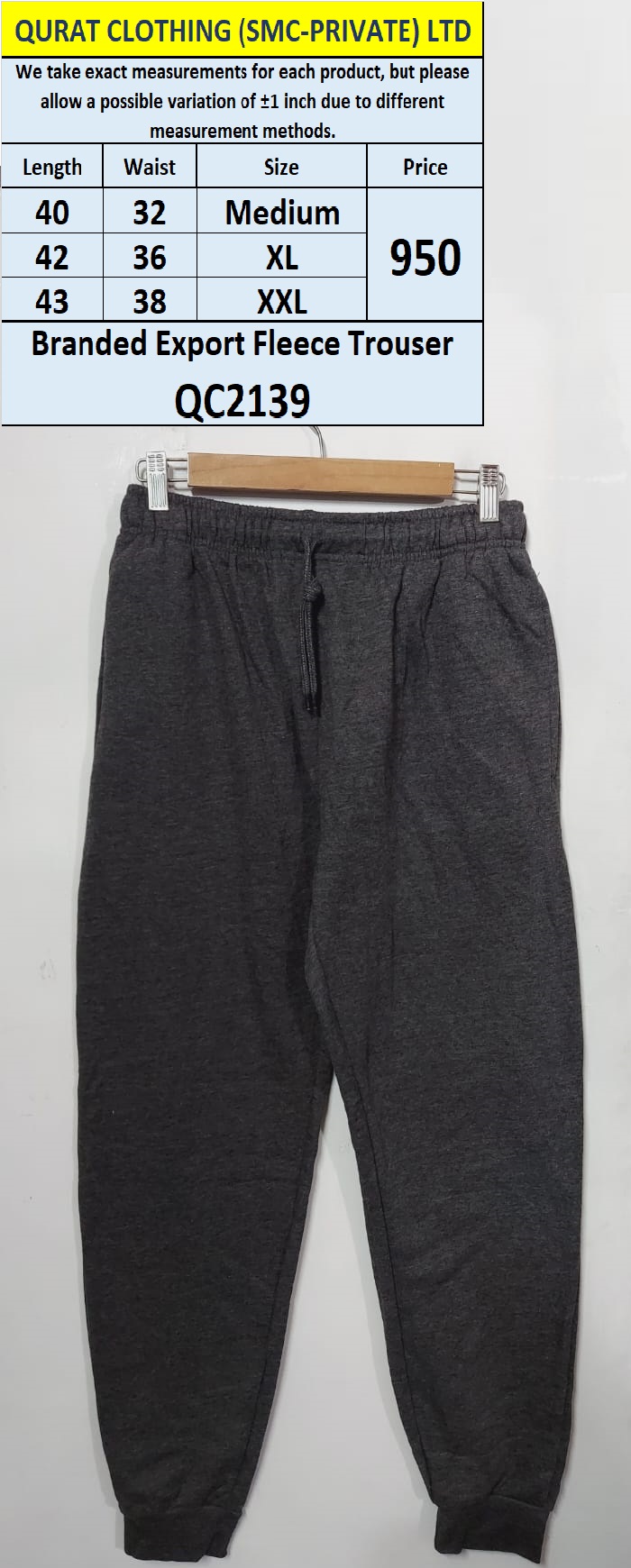 Branded Export Fleece Trouser QC2139