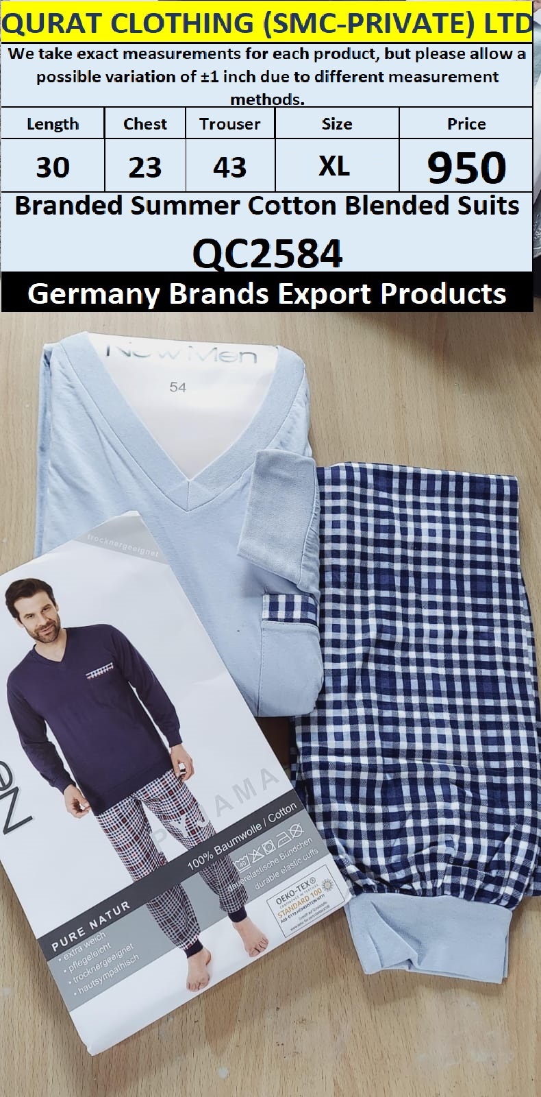 International Brands Summer Cotton Blended Suits Export Germany QC2584