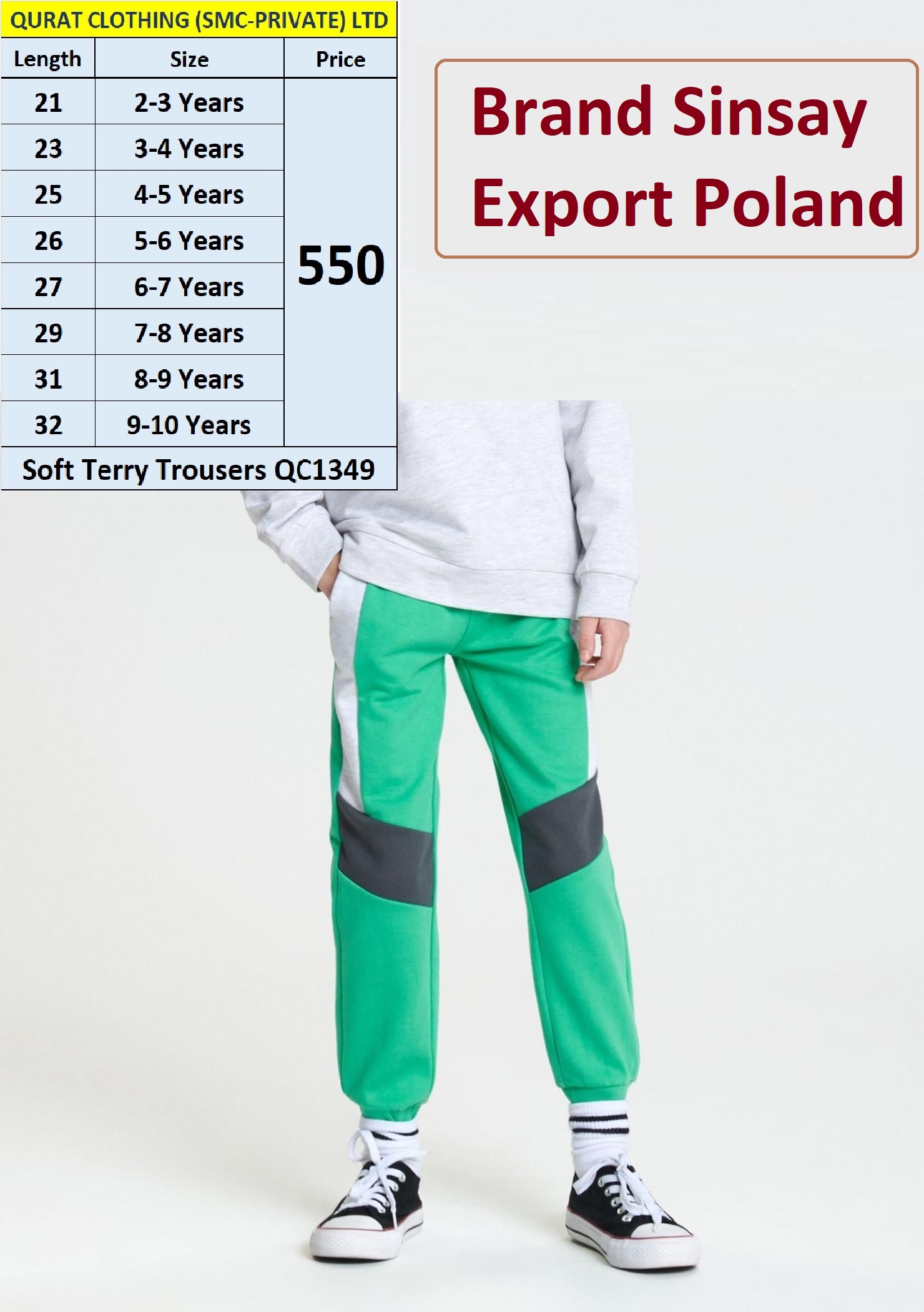 Sinsay Brand Terry Mountain Meadow Trouser QC1349, Export Poland