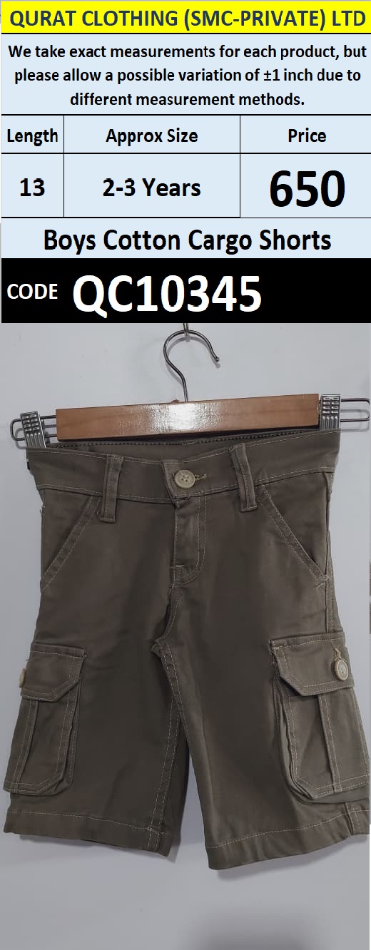 Cotton Cargo Shorts with Multi Pockets – Premium Export Quality - QC10345