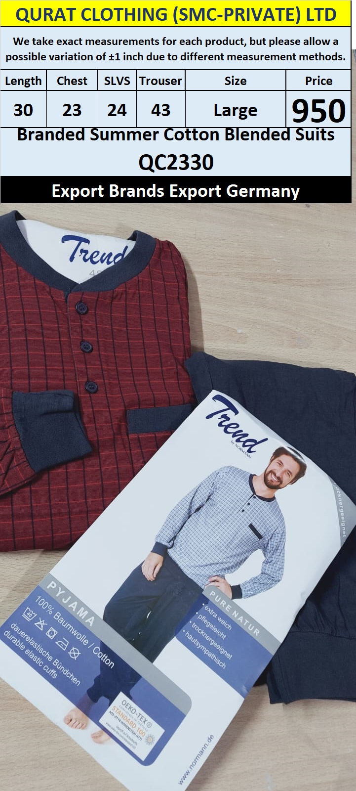 International Brands Summer Cotton Blended Suits Export Germany QC2330
