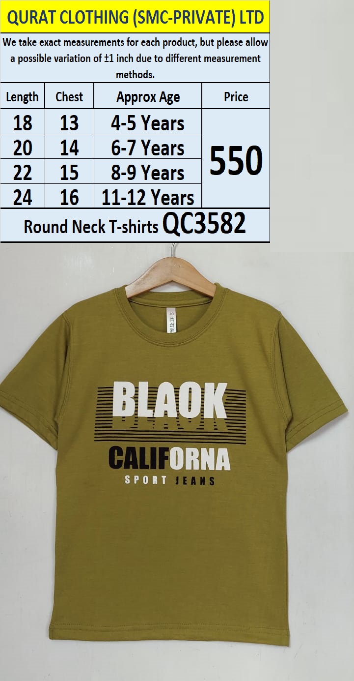 Round Neck Soft Cotton Blended T-shirts QC3582