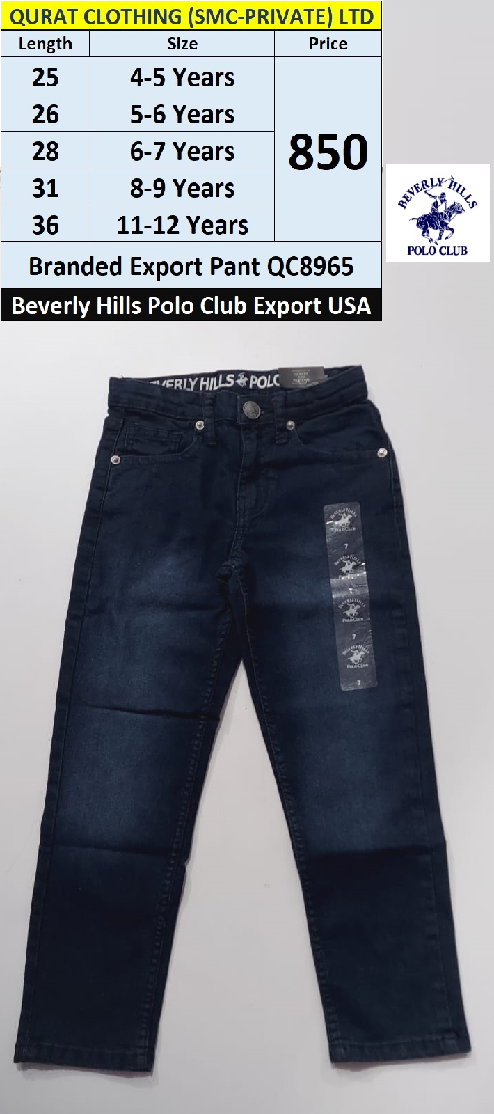 Beverly Hills Polo Club Pant QC8965 Export USA