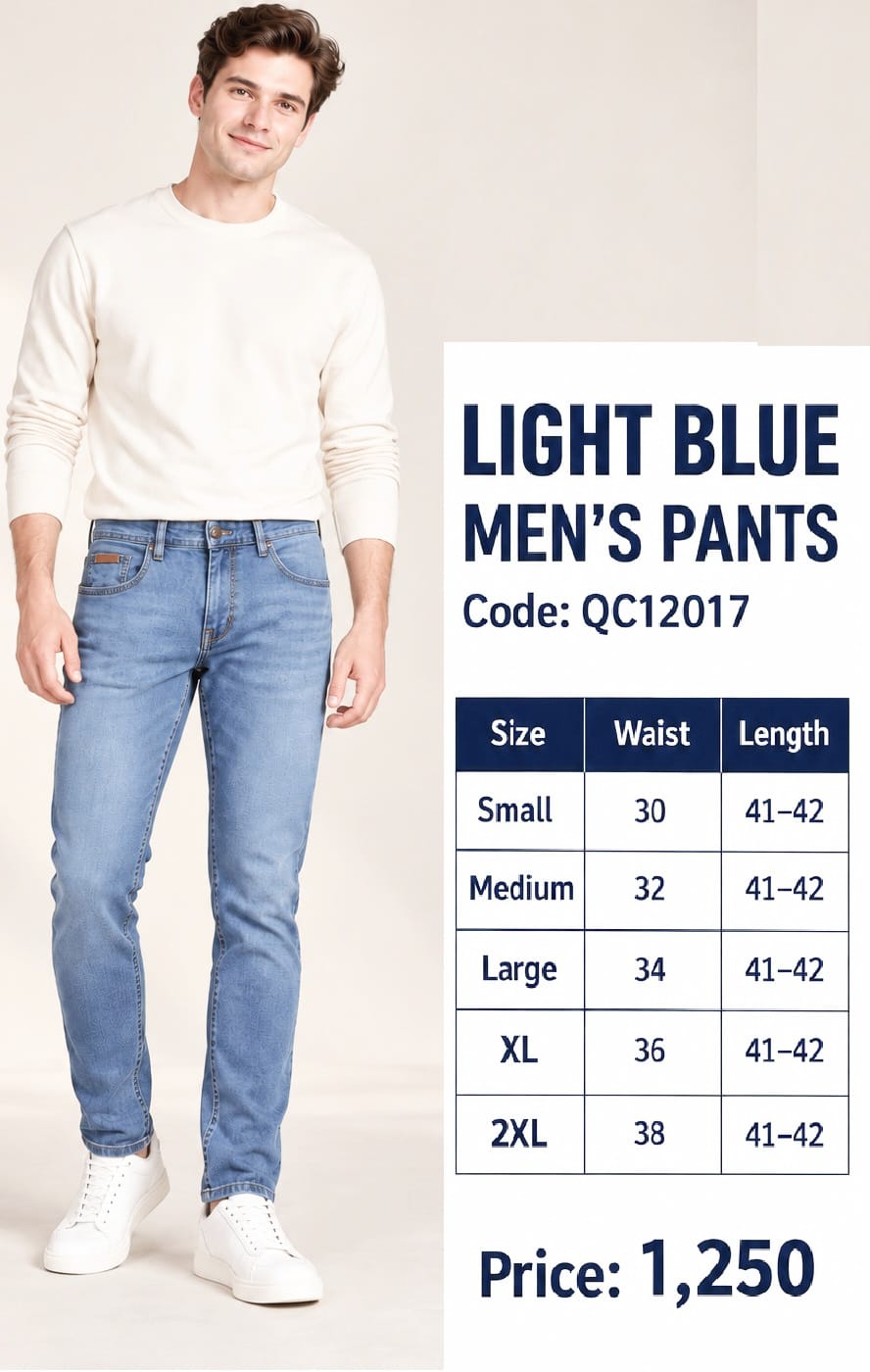 Light Blue Men’s Pants - QC12017