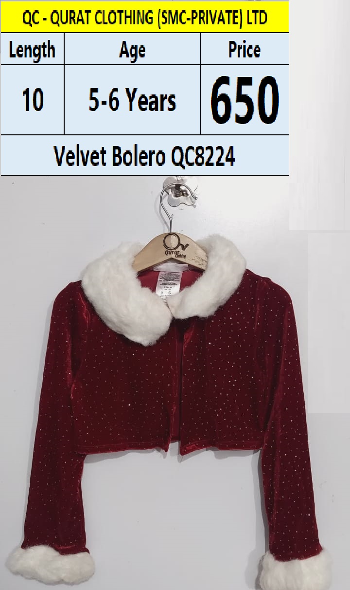 Branded Velvet Bolero QC8224