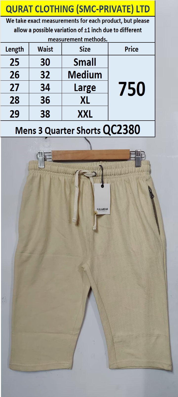 Men's 3 Quarter Shorts QC2380