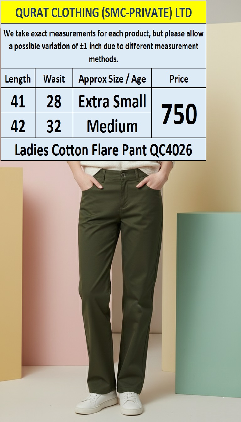 Ladies Cotton Flare Pant QC4026