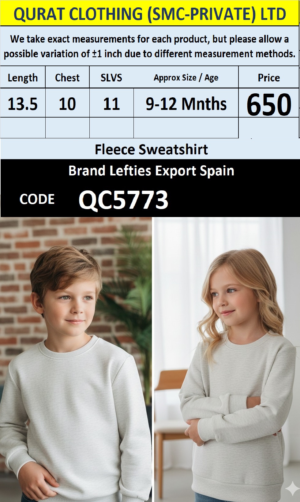 Lefties Brand Fleece Sweatshirt Export Europe - QC5773