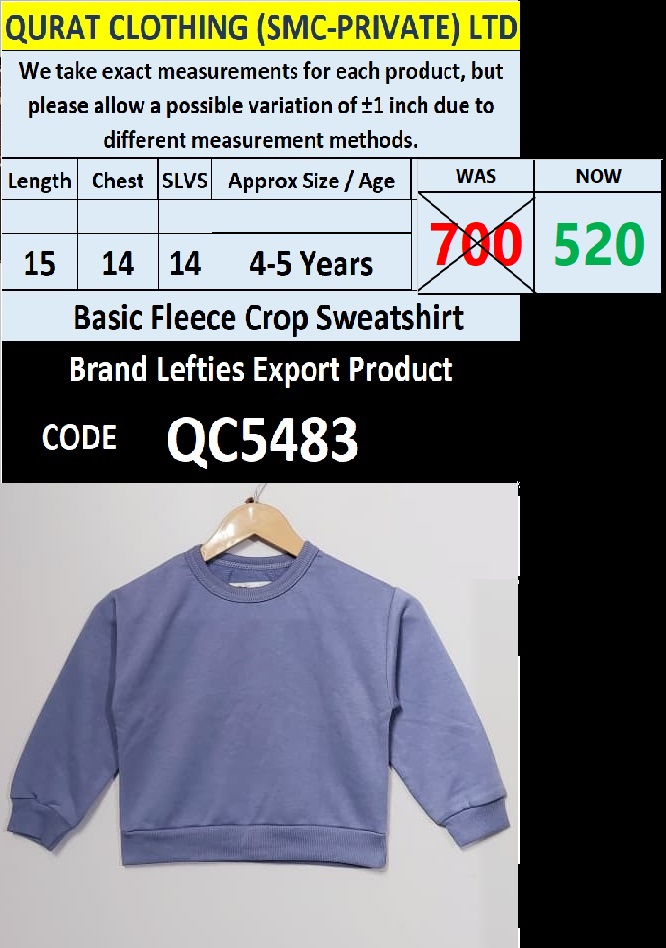 Brand Lefties Fleece Cropped Sweatshirt Export Europe - QC5483