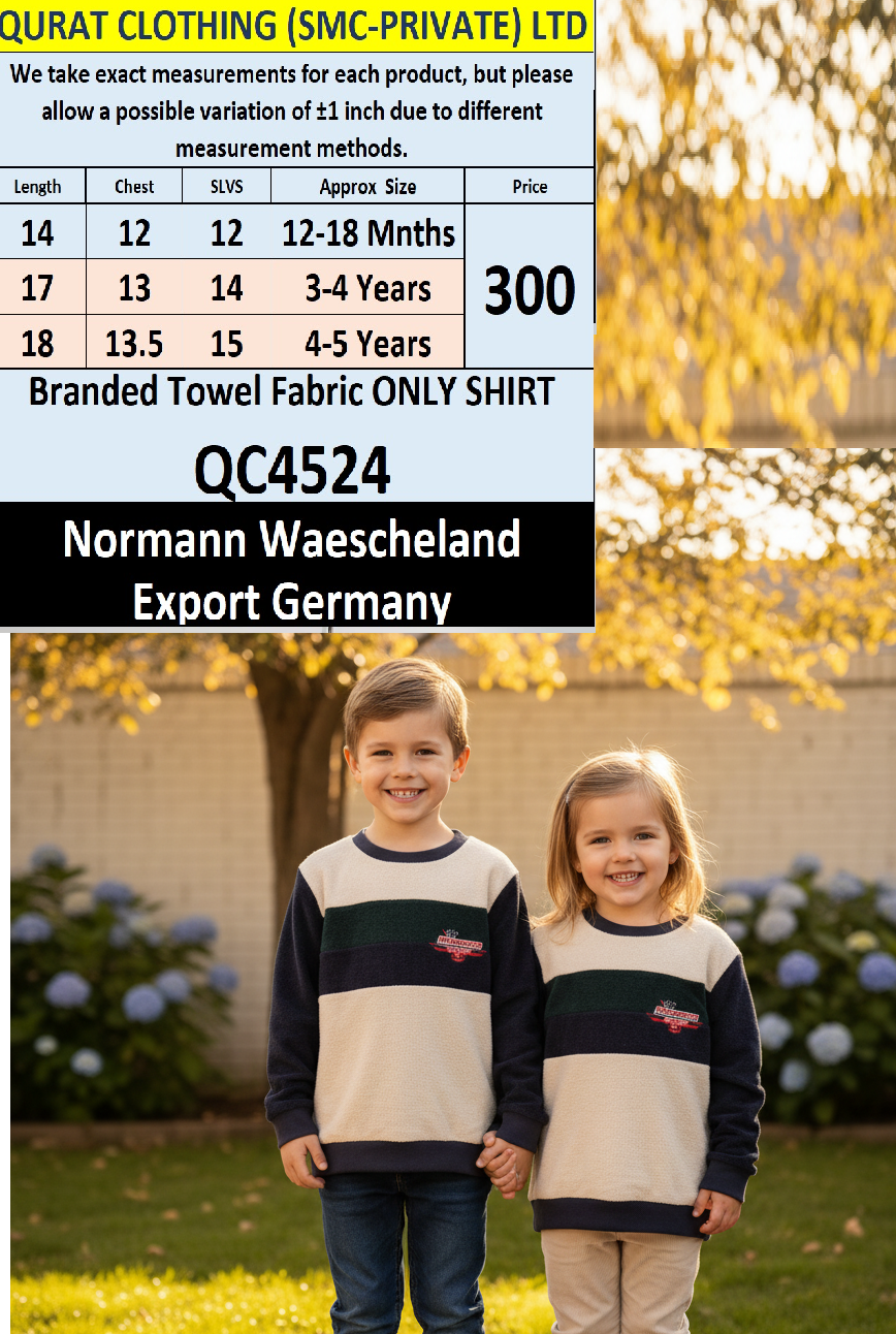 Normann Waescheland Brand Towel Fabric ONLY SHIRT Export Germany - QC4524