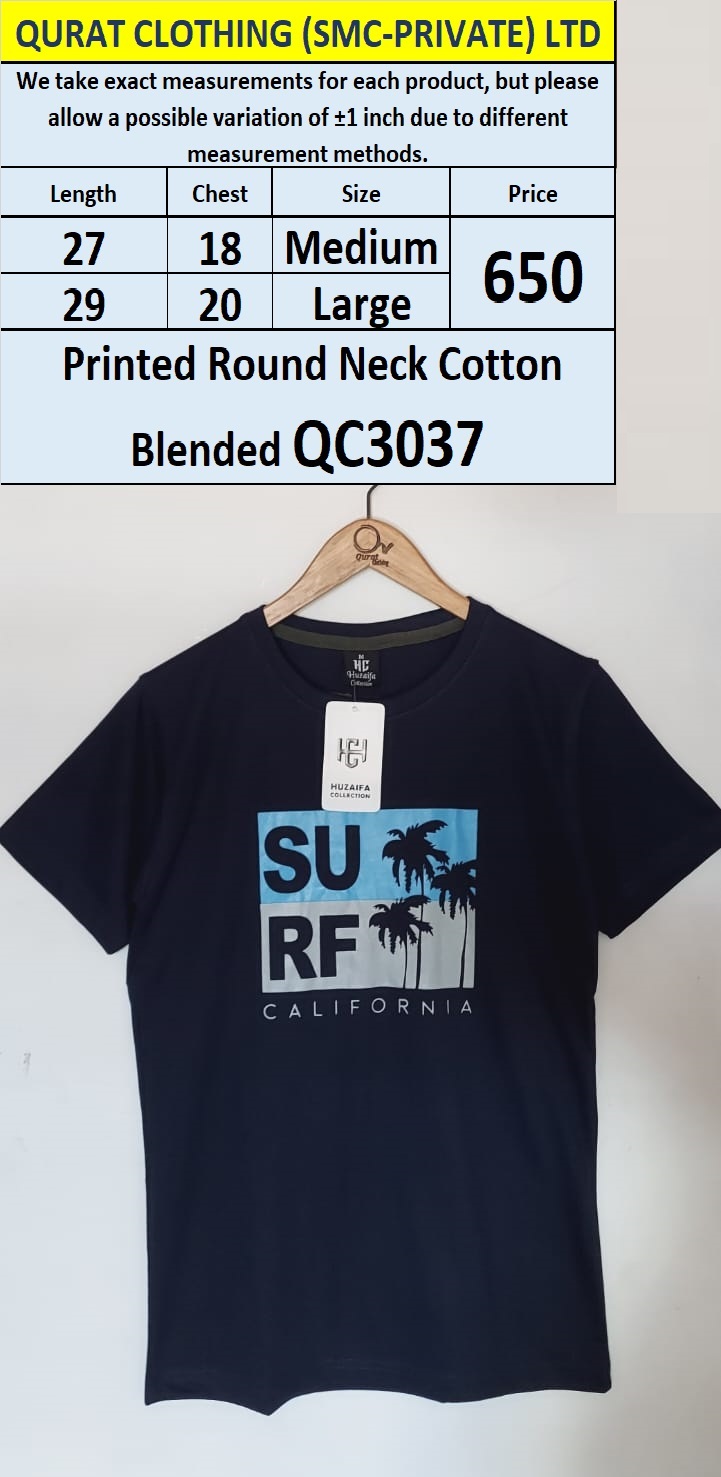 Sun Surf California Round Neck Cotton Blended T-shirt QC3037