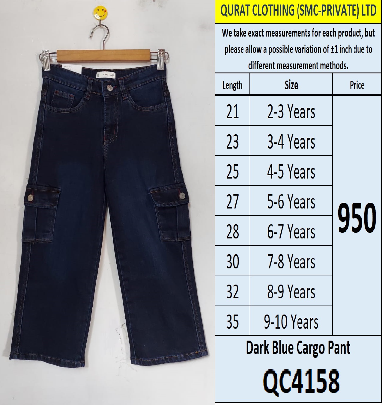 Dark Blue Cargo Pant QC4158