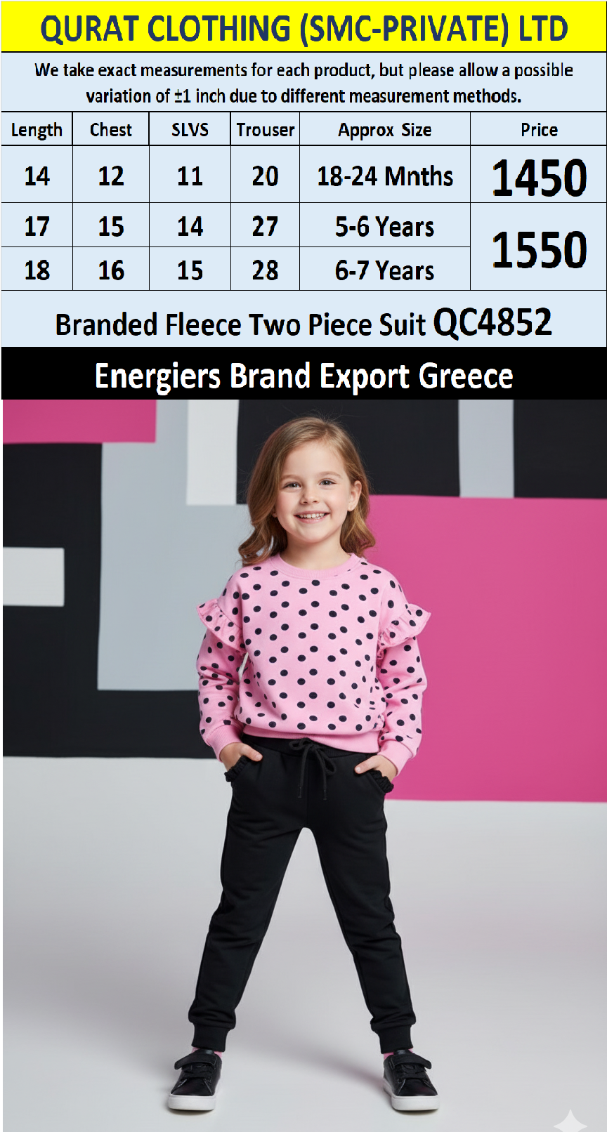 Energiers Brand Fleece Two Piece Suits QC4852 - Export Greece