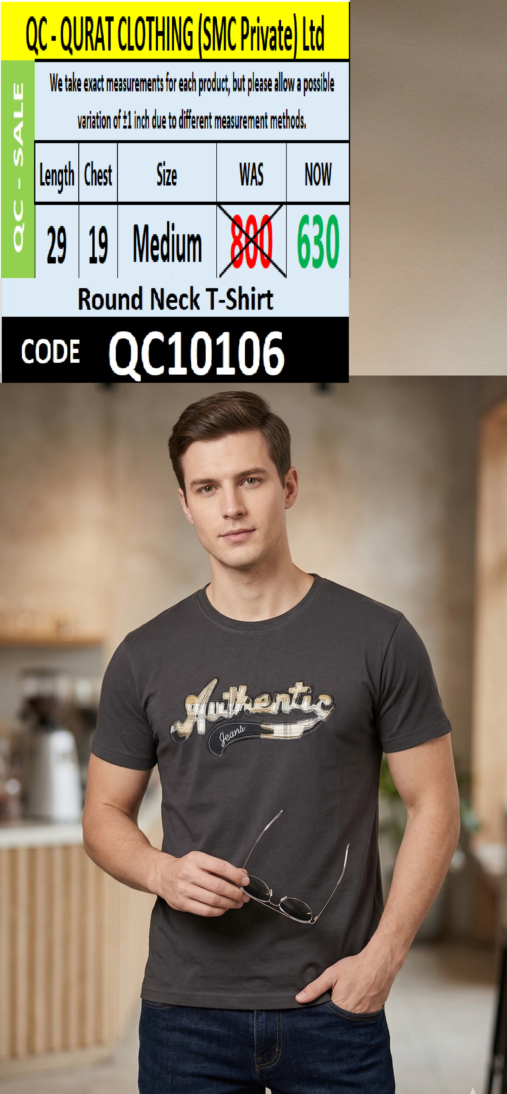 Round Neck Polo T-shirt - QC10106