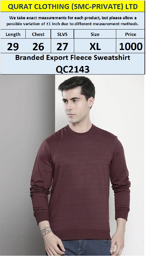 Branded Export Fleece Sweatshirt QC2143
