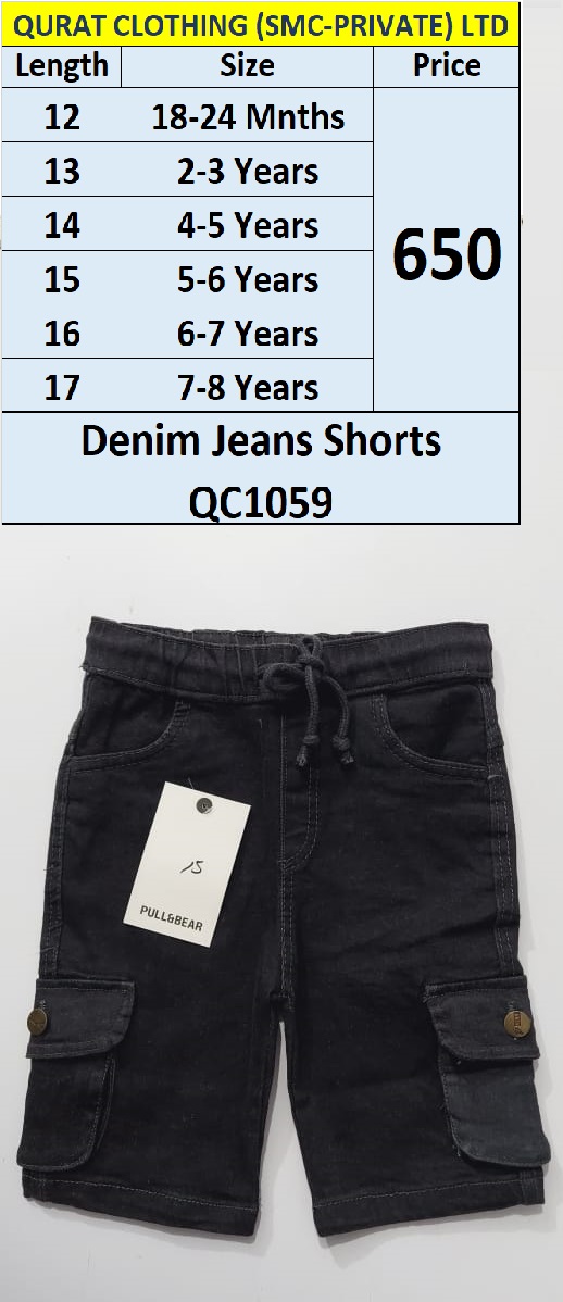Pull-On Cargo Denim Jeans Shorts QC1059