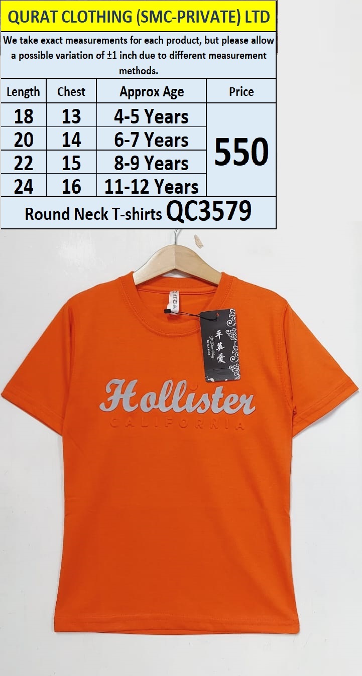 Round Neck Soft Cotton Blended T-shirts QC3579