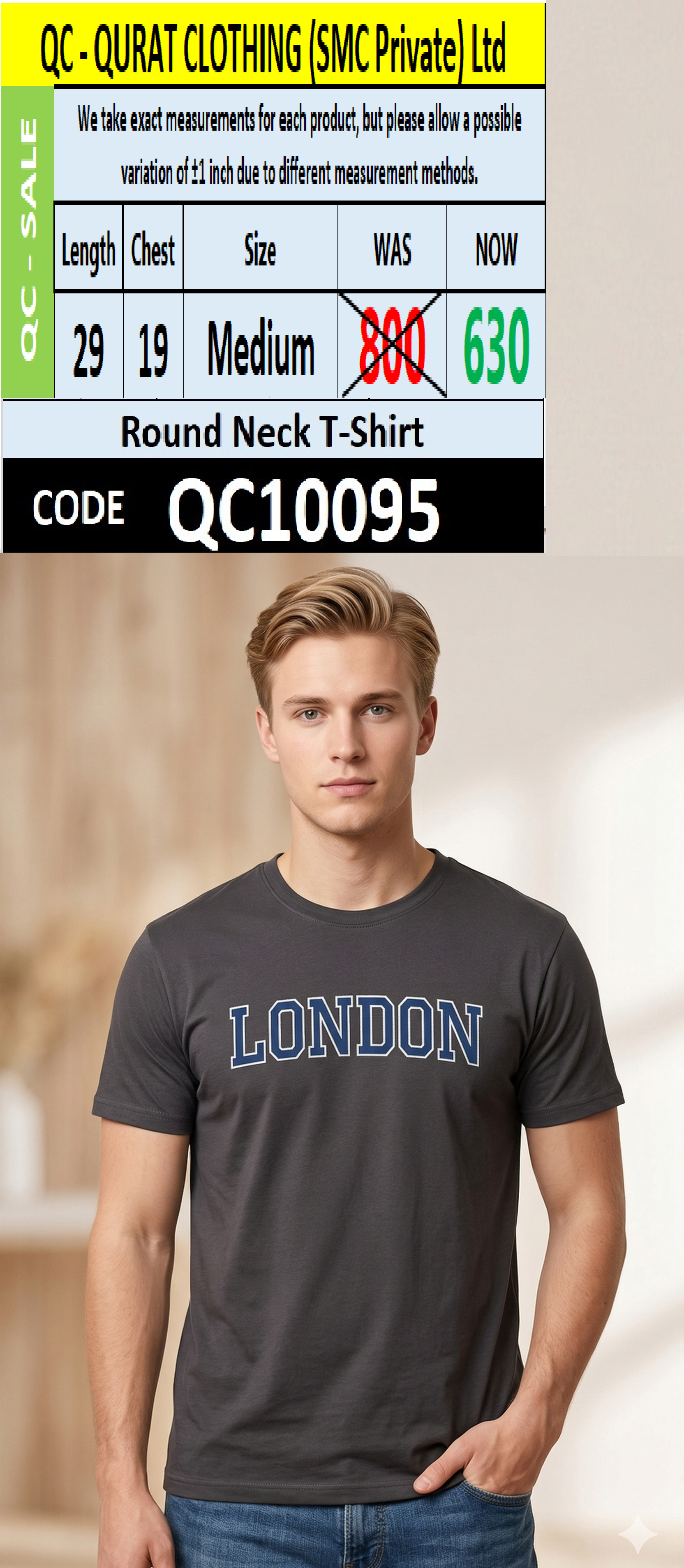 Round Neck Polo T-shirt - QC10095